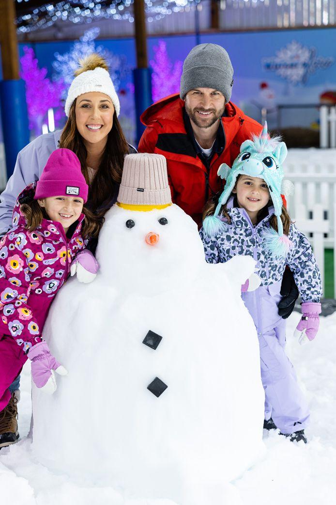 family in the snow