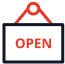 Open sign icon